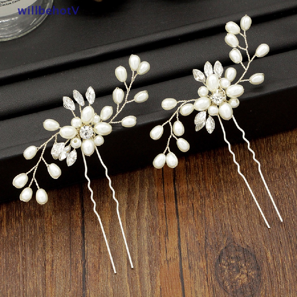 Trâm Cài Tóc Hình Hoa Đính Ngọc Trai Handmade Thanh Lịch Cho Cô Dâu