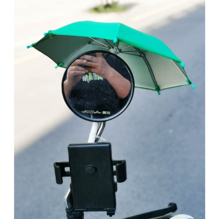 Dày Mini Umbrella Xe máy Giá đỡ điện thoại di động Ô không thấm nước