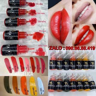Mực xăm Angelica chính hãng Nga 10ml - Mực môi tông đậm siêu bám màu phun xăm thẩm mỹ
