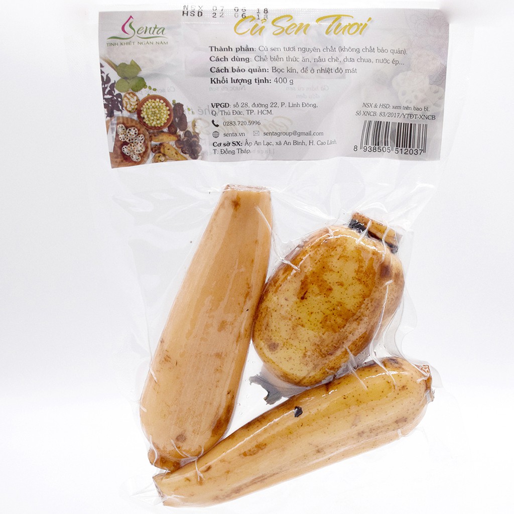 Củ Sen tươi nguyên củ (Đóng gói hút chân không 400g) - Giao nhanh tại TP Hồ Chí Minh.