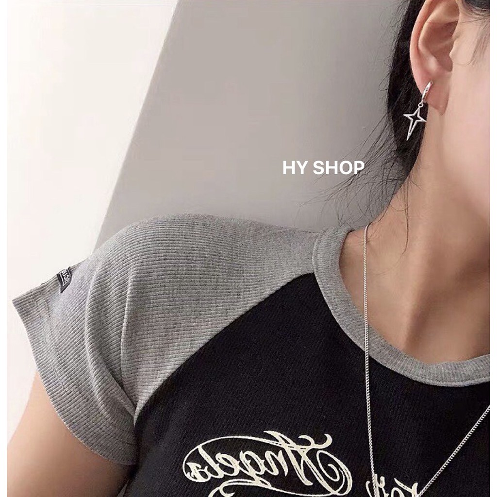 Khuyên tai titan ngôi sao không gỉ không dị ứng nam nữ unisex bts phong cách