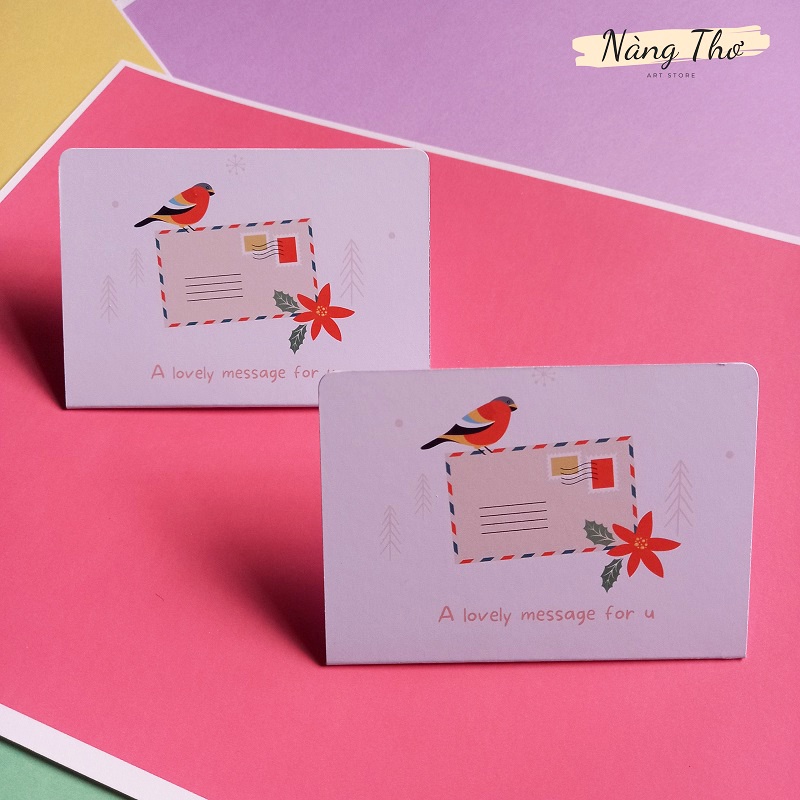 Thiệp mừng sinh nhật dễ thương handmade mẫu bird mailing