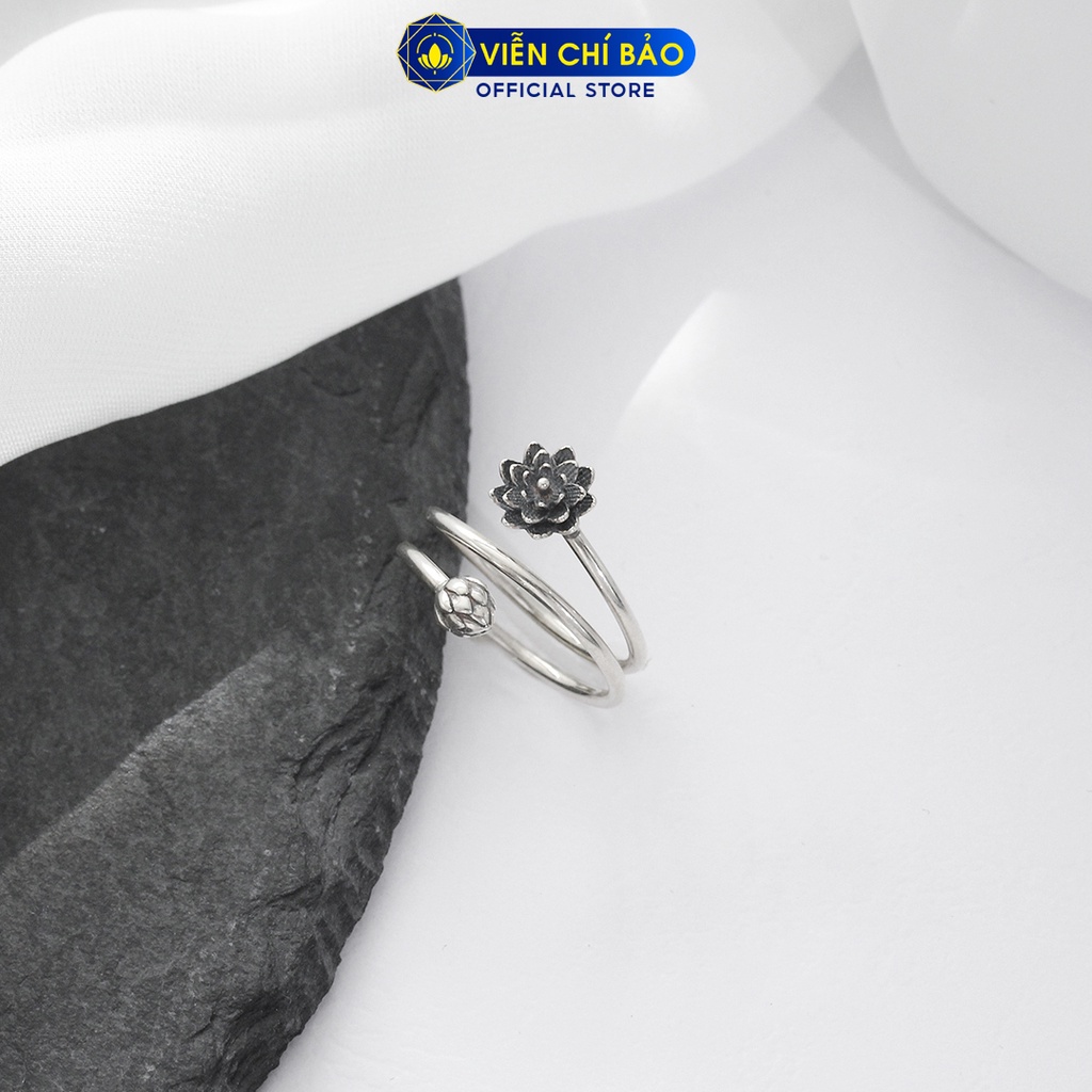Nhẫn bạc nữ Hoa sen cuộn chất liệu bạc Thái S925 thời trang phụ kiện trang sức nữ Viễn Chí Bảo N000472