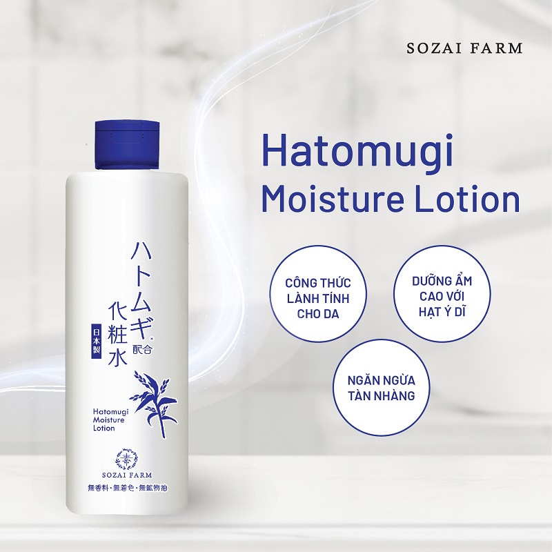 [MỚI] Lotion dưỡng ẩm hạt ý dĩ Hatomugi Sozai Farm Nhật Bản 180ml