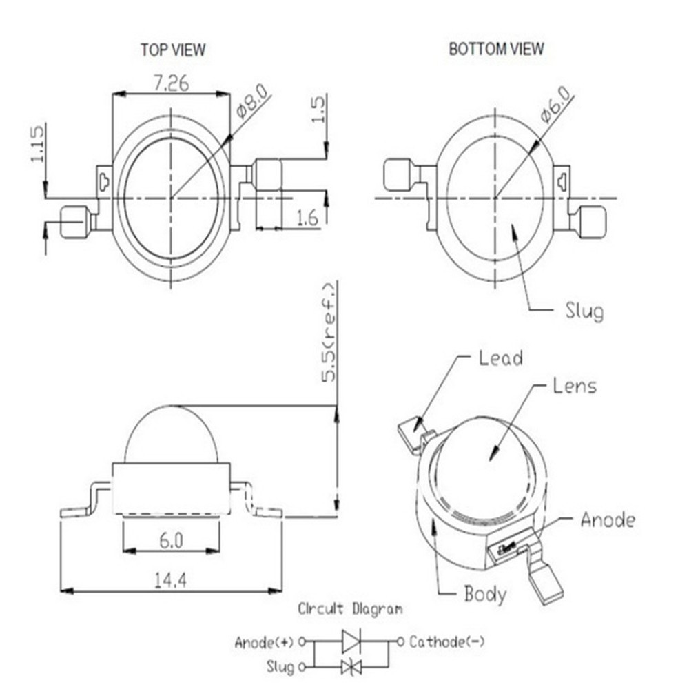 Led 3W màu tím UV làm đèn thủy sinh, đèn cá biển hỗ trợ lên màu cây và san hô