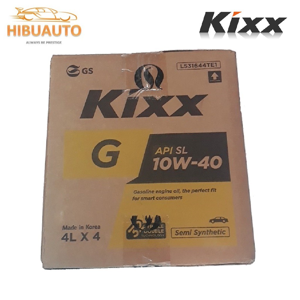 1 Thùng 4 can Dầu động cơ xăng Kixx G SL 10W40 4L – Thùng Thiếc