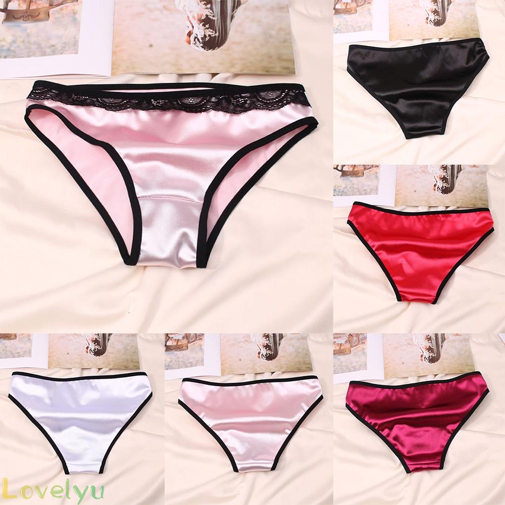 【Ready Stock】Women Panties G-string Thong Lingerie Silk Satin Underwear Knickers Briefs@New