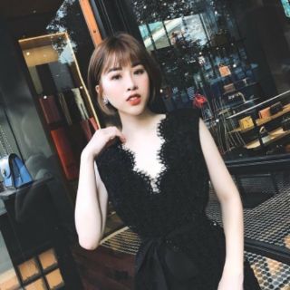 Đầm dạ hội cúp ngực đính nơ cao cấp