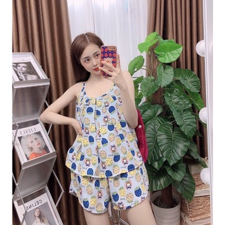 Bộ ngủ 2 dây lụa mango loại 1, mềm mịn, thoáng mát