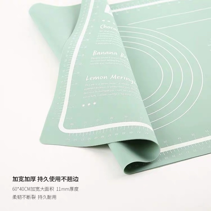 Thảm nhào bột sillicon chống dính kèm cây lăn bột silicon tiện dụng,  Dụng cụ cán bột làm bánh