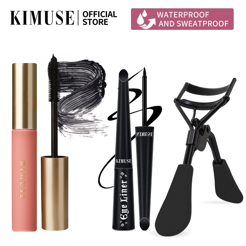 Set 3 món/ bộ gồm Mascara + kẻ mắt + dụng cụ uốn mi mới KIMUSE