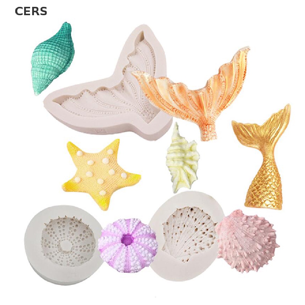 Khuôn Silicone Làm Bánh Hình Vỏ Sò / Sao Biển 3D