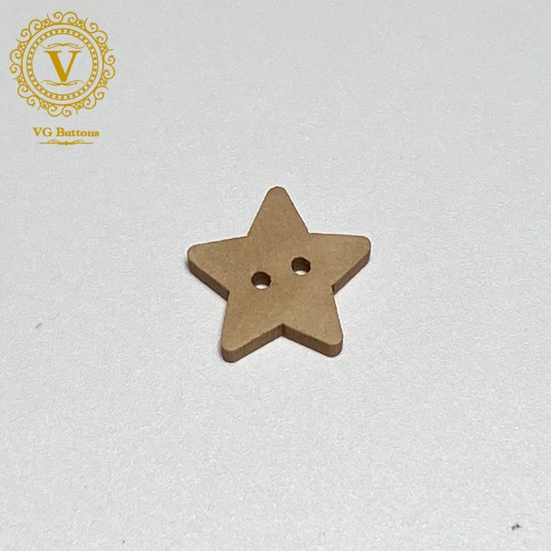 Cúc gỗ, nút gỗ handmade, hình ngôi sao, hình trái tim loại 2 lỗ