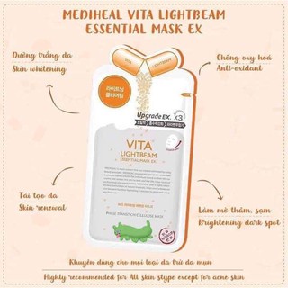 Mặt Nạ Mediheal Tea Tree, Vita Lightbeam, Placenta Revital, Collagen, Aquaring Cấp Nước NMF 3X Xanh Dương Essential Mask