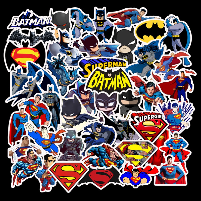 Set 45 miếng dán hình nhân vật Batman trang trí đa năng chống thấm nước