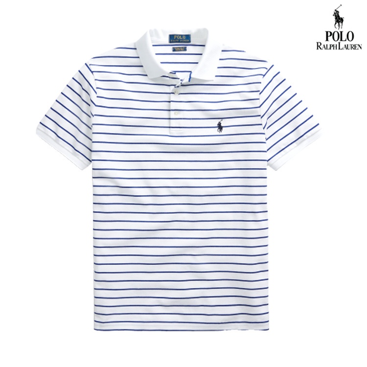 RALPH LAUREN Áo polo Tay Ngắn Họa Tiết Sọc Kiểu Dáng Đơn Giản Thời Trang Dành Cho Nam