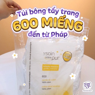 [LOẠI 600 MIẾNG] Bông Tẩy Trang Pháp Tetra Medical Carrés De Coton 600 miếng Le Soin Làl'état Pur