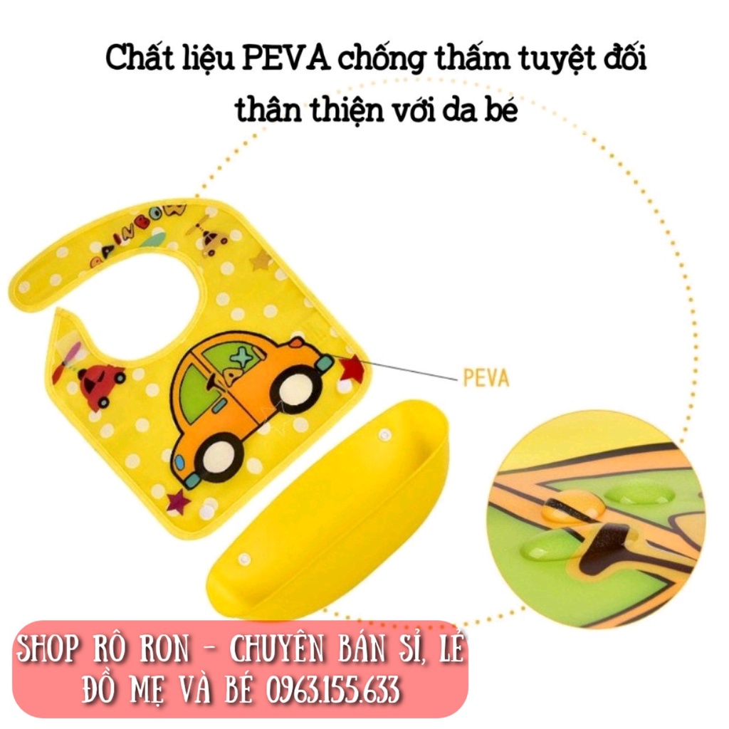 Yếm ăn dặm có máng tháo rời - Yếm máng ăn dặm cho bé - Shop Rô Ron