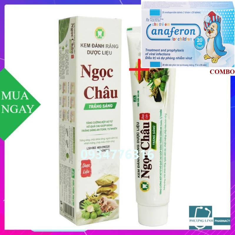 Combo Chim cánh cụt Nga+ Kem đánh răng Dược liệu Ngọc Châu / Ngọc Châu trắng sáng 100g