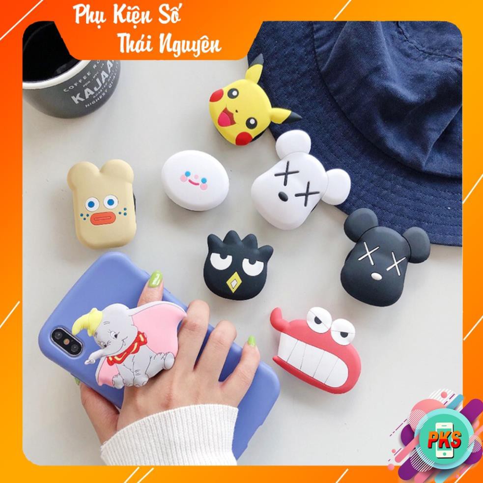 Giá Đỡ Điện Thoại Poc Mẫu Mới Nhất 2019 Loại To-  IRING Có Thể Thu Gọn Hình KAWS - Bơ - Voi - Bánh Quy - Khủng Long