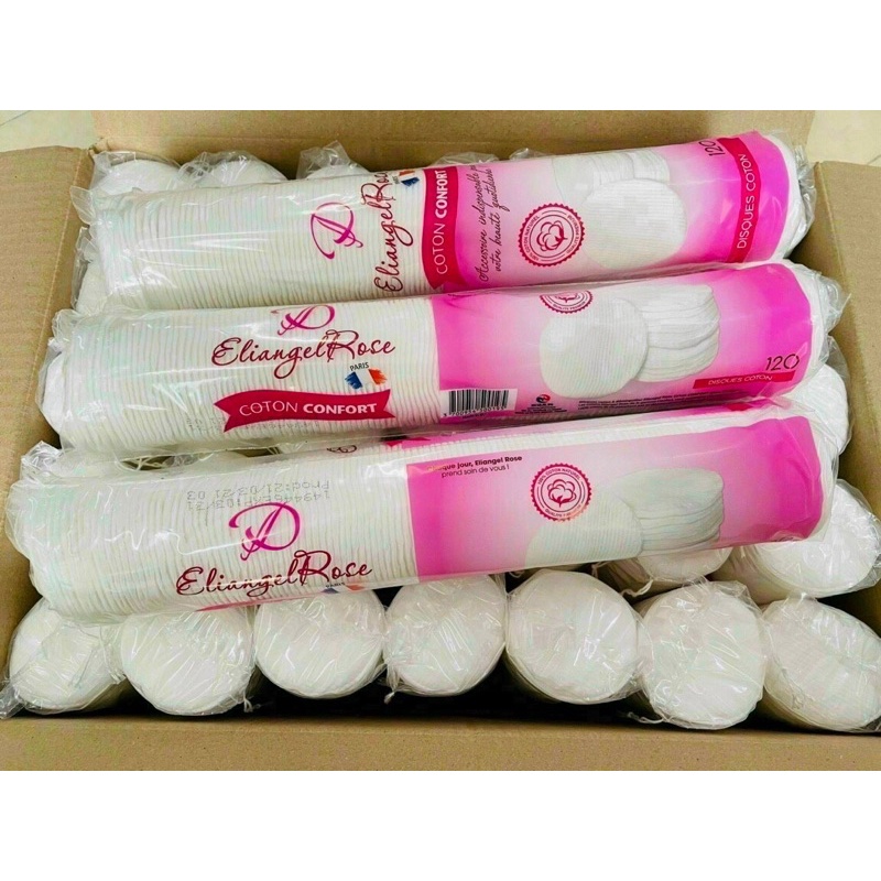 Bông tẩy trang - Bông nhập khẩu sịn loại 120 miếng loại may lớp vào nhau