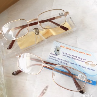 Kính lão / kính viễn thị / tròng kính thuỷ tinh gọng titan cứng