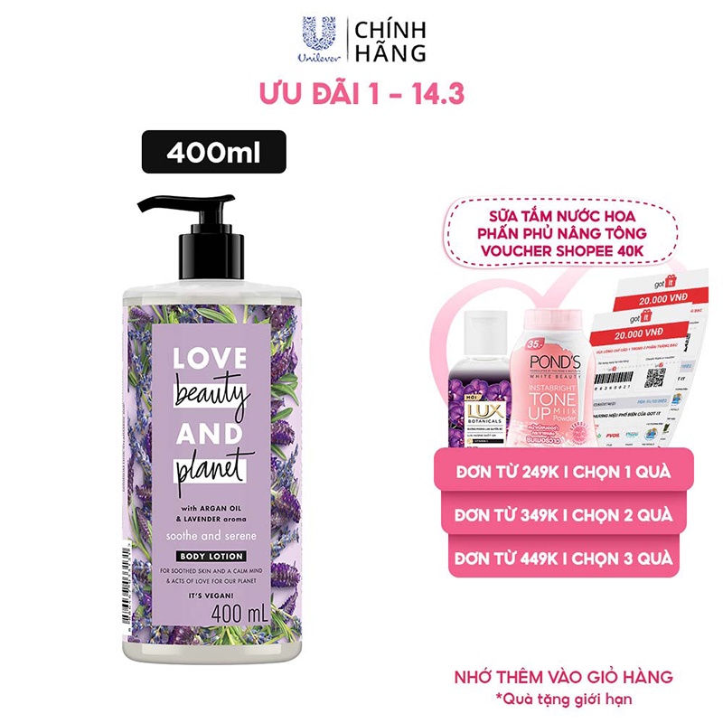 Sữa dưỡng thể love beauty & planet dưỡng ẩm dịu nhẹ soothe & serene với - ảnh sản phẩm 2