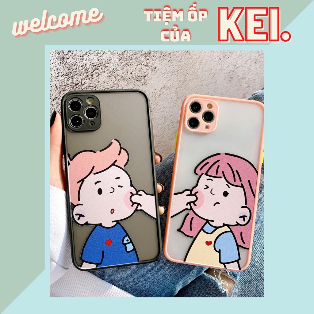 Ốp nhám đôi Boy girl cute xỉu dành cho nhiều dòng máy của Iphone/samsung/oppo/realme/vivo/xiaomi
