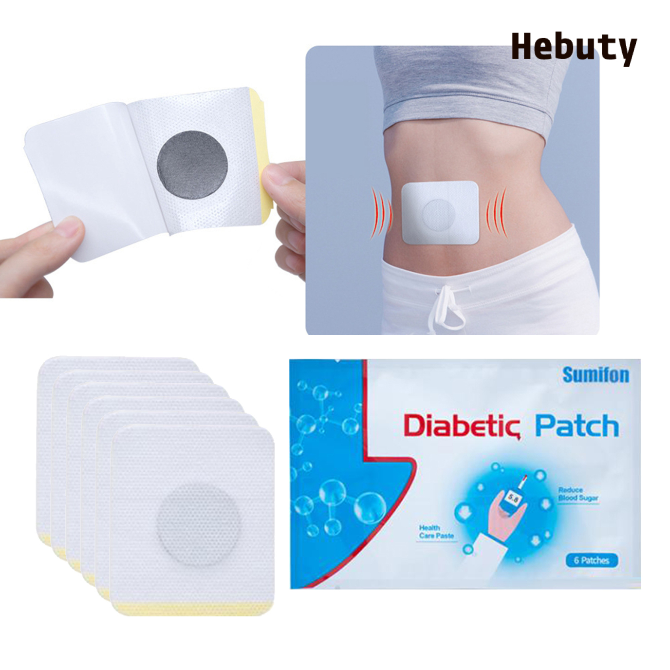 [Home & Living]6 Pcs/1Bag Diabetes Plasters Natural Herbs Diabetic Plaster Diabetes Sticker