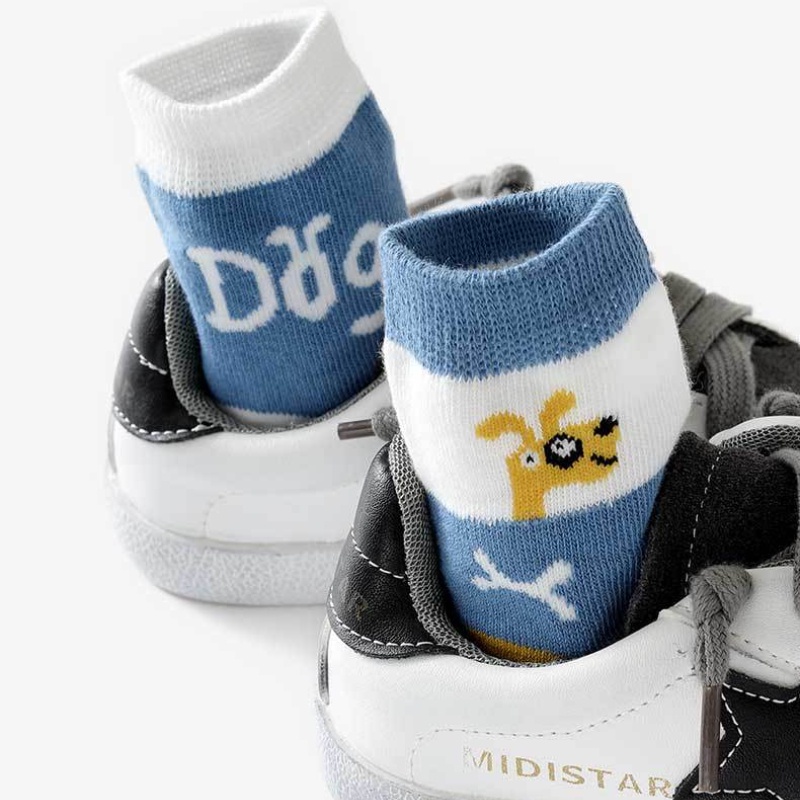 Set 5 đôi vớ KokoroCare MF-03 cotton cổ cao vừa in họa tiết hoạt hình dễ thương cho bé 1-8 tuổi size S/ M/ L