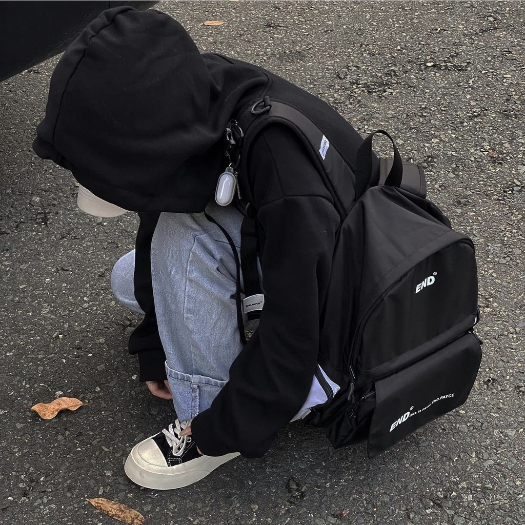 Balo END  ss1 Đi Học Đi Chơi Nam Nữ Thời Trang Hàn Quốc  Nhiều Ngăn Tiện Dụng ( kèm sticker cài balo)