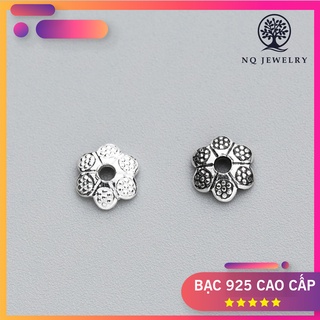 Charm bạc chụp hạt hoạ tiết hoa văn