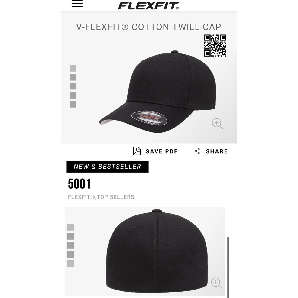 Nón bít đuôi màu đen size nhỏ chính hãng,mũ big size lưỡi trai pít đuôi ,Flexfit Baseball Black Cap