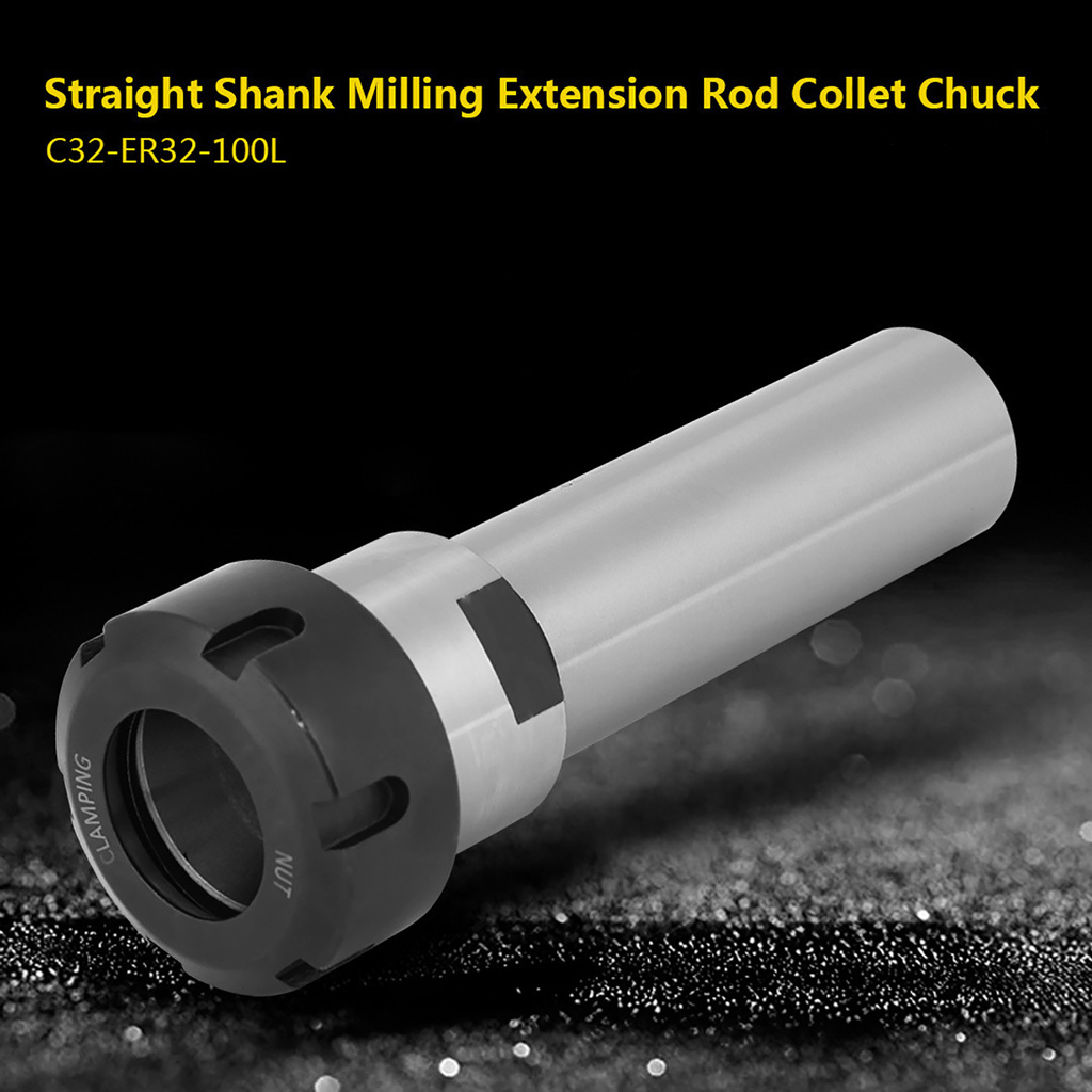 TURTALLISH C32-ER32 Straight Shank Chuck Small Sturdy Chromium Molybdenum Steel Straight Shank Milling Lengthen Tool for Milling Machine