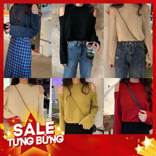 Áo len hở vai phiên bản Hàn Quốc hàng loại đẹp -Hàng nhập khẩu