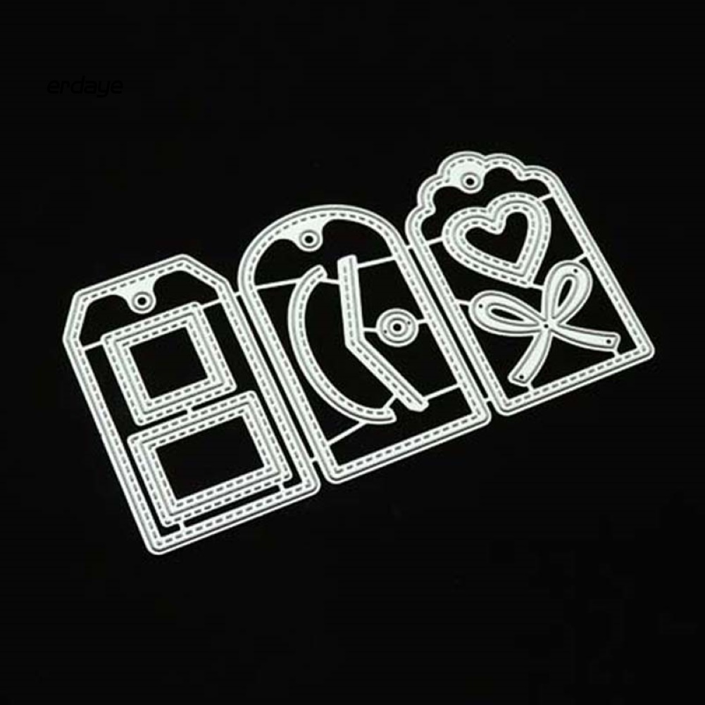 Khuôn Cắt Giấy Làm Từ Kim Loại Hình Tag Hành Lý Trang Trí Scrapbook