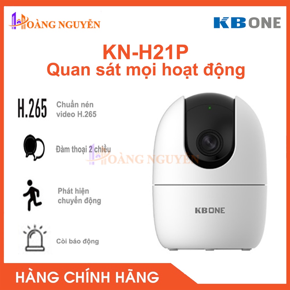 [NHÀ PHÂN PHỐI] Camera IP Wifi KBONE KN-H21PW 2.0MP Full HD - KN-H21P-D Xoay 360 Đàm Thoại 2 Chiều Không Dây