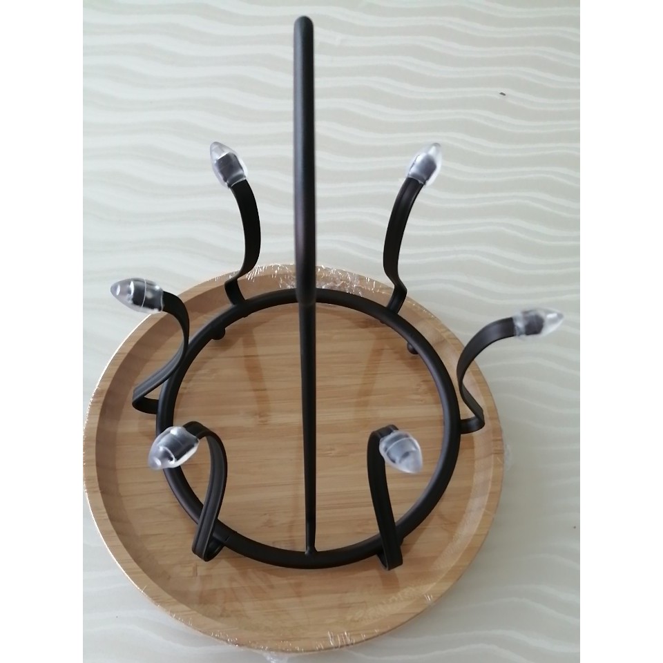 Bộ giá đỡ cốc và khay gỗ cao cấp phong cách BẮC ÂU