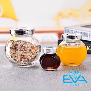 Bộ 3 Hũ Thuỷ Tinh 50 Ml Đáy Nghiêng Nắp Nhiều Màu