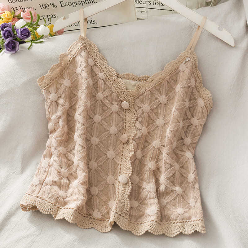 Áo lửng hai dây phối ren phong cách quyến rũ thời trang dành cho nữ