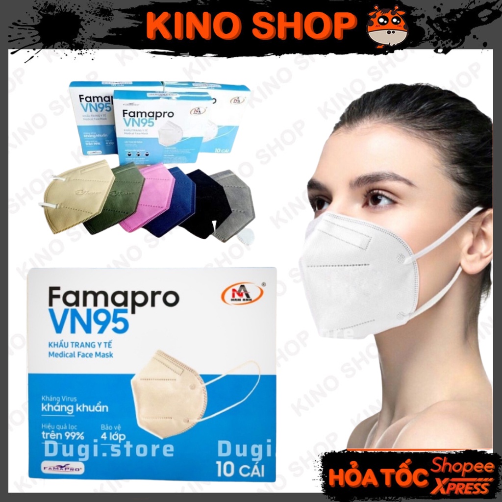 Khẩu trang y tế kháng khuẩn 4 lớp Famapro VN95 đạt chuẩn N95 (10 cái/ hộp)