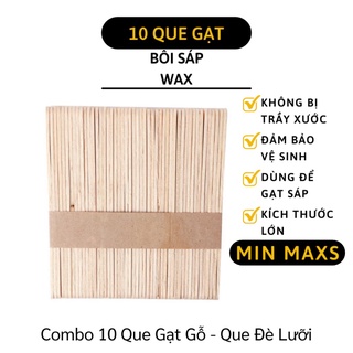 Combo 10 Que Đè Lưỡi - 10 Que gạt gỗ dùng để gạt sáp wax lông [MINMAXS]