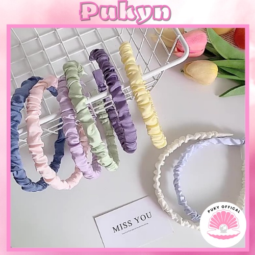 Bờm tóc vải nhún lụa satin phong cách hàn quốc băng đô vintage nữ tính BĐ PUKYN