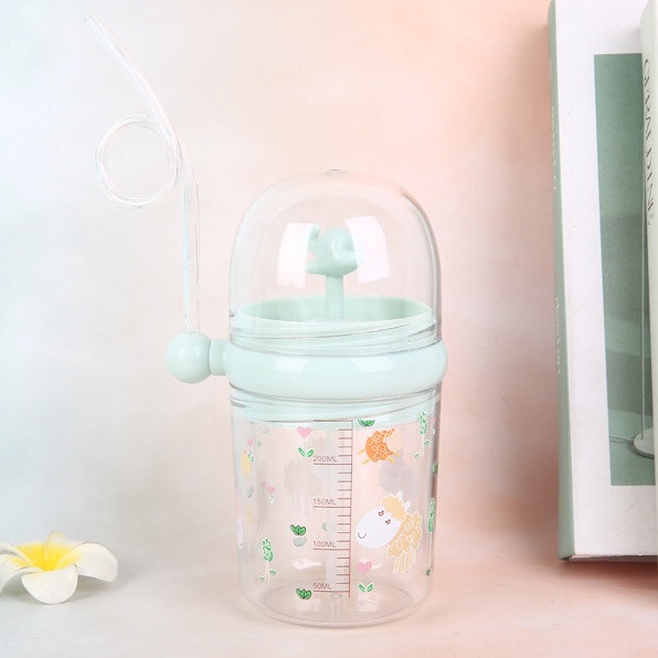 Bình Nước Dạng Xịt 260mL Bằng Nhựa Chống Rơi Hình Cá Voi Dễ Thương Cho Trẻ Mẫu Giáo