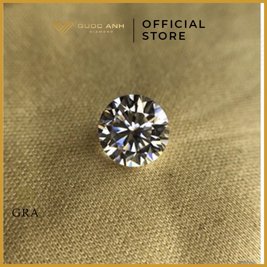 Kim cương nhân tạo Moissanite Mỹ, giác cắt tròn chuẩn kim cương