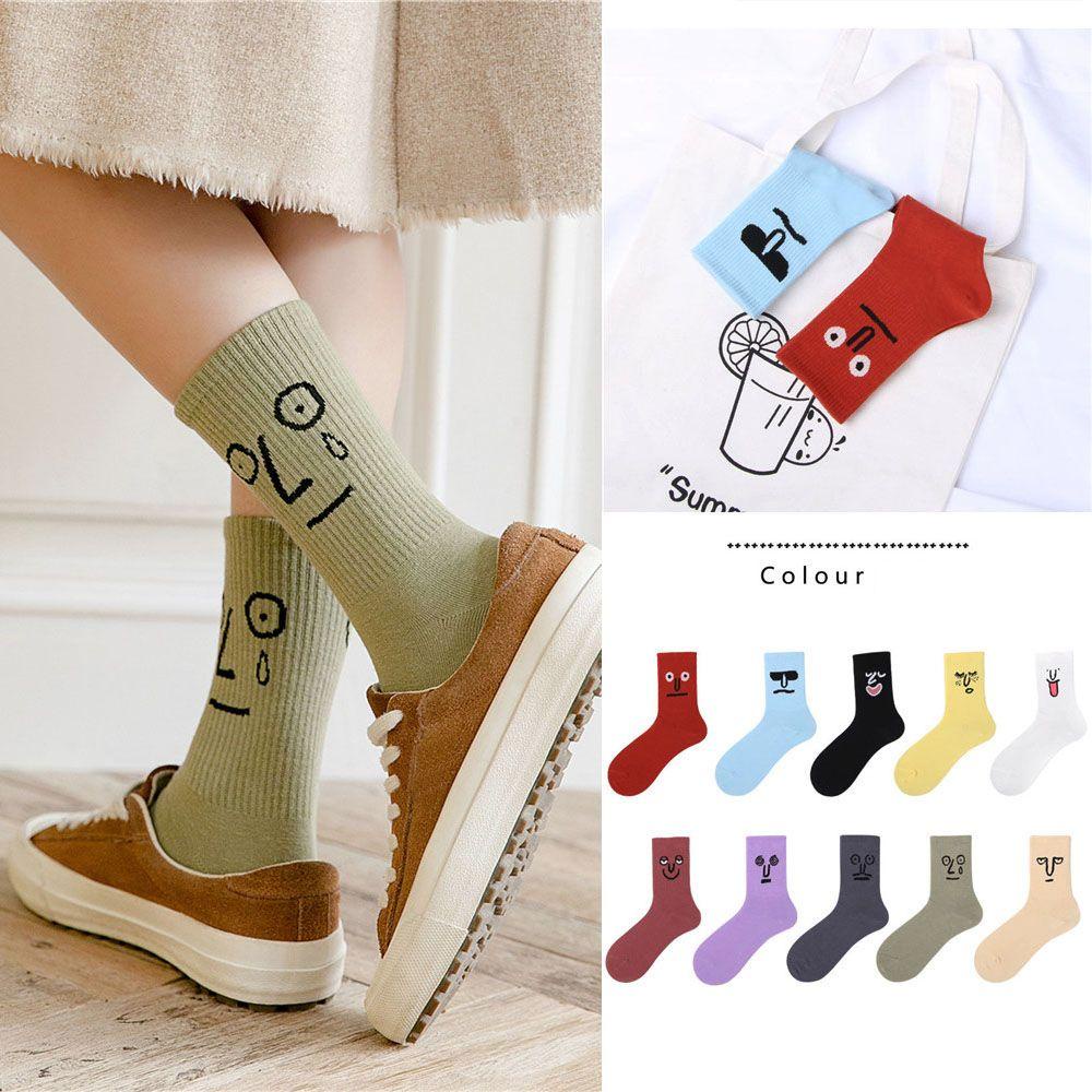 Tất Cổ Ngắn In Hình Biểu Tượng Cảm Xúc Vui Nhộn