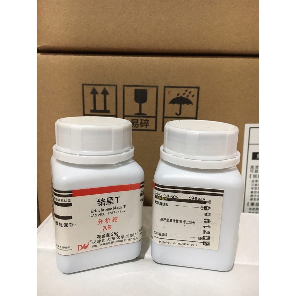 Hóa chất thí nghiệm, Eriochrome Black T - C20H12O7N3Sna, hãng Daomao, Lọ 25g