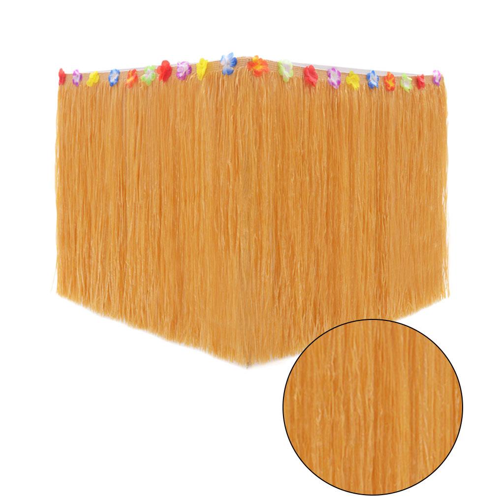 2pcs Flower Fringe Table Skirt Hawaii Table Curtain Luau Party Birthday Summer Anniversary Christmas Table Decoration