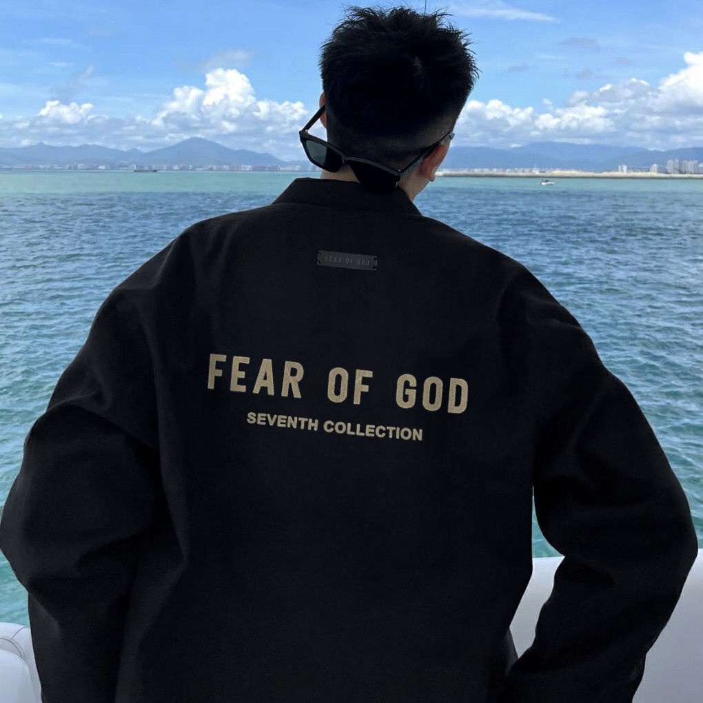 Áo Khoác Essentials FOG 7th SS2022, Fear Of God Essentials Jacket, dạng vải gió, màu đen BapeVN