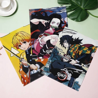 Bìa Đựng Tài Liệu A4 / F4 Plus A4 Đa Năng In Họa Tiết Hoạt Hình Demon Slayer Kimetsu no Yaiba